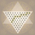 Abracadabra Magic Mantra Illustration within Triangle, Octagon and Circle Royalty Free Stock Photo