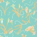 Soft pastel flowers on aqua background Royalty Free Stock Photo