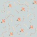 On a gray background Swirls and tangerine flowers Royalty Free Stock Photo