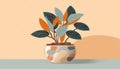 Flowerpot with a Growing Plant Illustration in Nature-themed Design