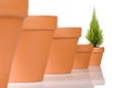 Flowerpot in a row