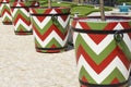 Flowerpots in garden of Royal Castle in Warsaw. Royalty Free Stock Photo