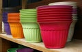 Flowerpots - Plastic flower pots Royalty Free Stock Photo