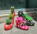 Flowerpots in the shape of shoes