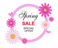 Spring sale graphic with flowers in vector quality.