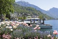 Flowers adorn the coastline of Weggis