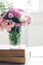 Flowers and ancient books Royalty Free Stock Photo