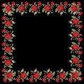 Silk scarf design, fashion textile.Red rose pattern. Royalty Free Stock Photo