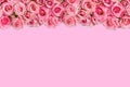 Flowers background.Pink roses on a pink background, wedding decoration, handmade.Valentine`s day, women`s day, mother`s Day.