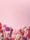 Flowers background pink tones with copy space Royalty Free Stock Photo