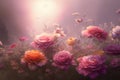 Flowers background, vintage soft style with pink, rose colors flowers