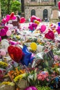 Flowers, Balloons and Toys on St Anns Square im Manchester