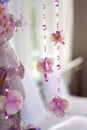 Flowers and beads curtain decorative for wedding Royalty Free Stock Photo