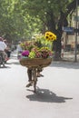 Flowers on a bike on Hanoi street Royalty Free Stock Photo