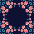 Flowers and birds. Beautiful design for frames, cards, bandana prints, kerchief design