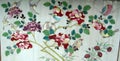 Flowers, birds ornament red & green, japanese style