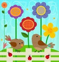 Flowers and Birds Royalty Free Stock Photo