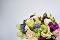 Flowers bouquet isolates, place under text, flowers on a white background, purple-lilac flowers on a white background, bouquet