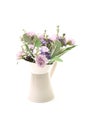 Flowers Bouquet in metal vase on white background Royalty Free Stock Photo