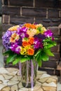 Flowers bouquet with orchids and hidrangea