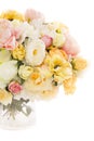 Flowers bouquet peony in vase, pastel floral colors