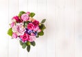 Flowers. bouquet of roses in a bucket Royalty Free Stock Photo