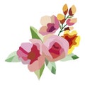 1370 flowers, bouquet of flowers, a simple picture, vector illustration, isolate on a white background