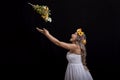 Flowers Bouquet Toss Royalty Free Stock Photo