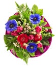 Flowers bouquet. tulip, anemone, ranunculus