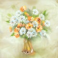 Flowers Bouquet in Vase Royalty Free Stock Photo