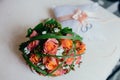 Flowers bride wedding rings Royalty Free Stock Photo