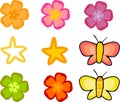 Flowers and Butterflies Set