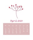 flowers calender April 2021