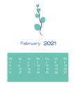 flowers calender february 2021