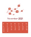 flowers calender November 2021