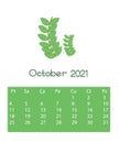 flowers calender October 2021