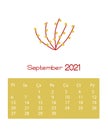 flowers calender September 2021