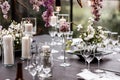 Wine glasses candle centerpieces