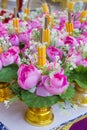 Flowers and candles for the altar