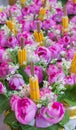 Flowers and candles for the altar