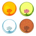 Flowers in circles