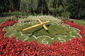 Flowers clock in bomehian city Podebrady Royalty Free Stock Photo