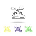 Flowers, clouds colored icon. Can be used for web, logo, mobile app, UI, UX