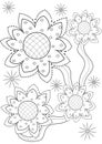 Flowers coloring page Royalty Free Stock Photo