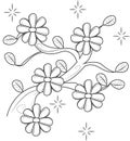Flowers coloring page Royalty Free Stock Photo