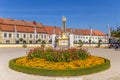 Flowers in the courtyard of the castle in Jaromerice