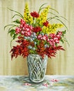 Flowers in a crystal vase Royalty Free Stock Photo