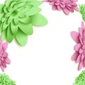 Flowers 3d background with on white background. Templates for greeting cards, placards, banners, flyers. Paper art