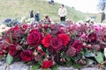 Flowers at Danish National Monument of Remembrance after the fun