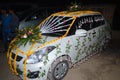 Flowers decoration luxury car and beautiful looks